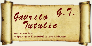 Gavrilo Tutulić vizit kartica
